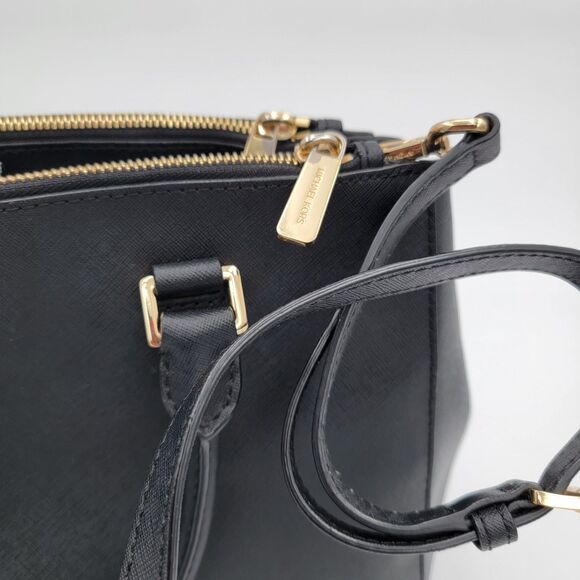 Michael Kors Sutton Selma Saffiano Leather Black Hand Bag 30S4GTVS6L - Picture 11 of 15